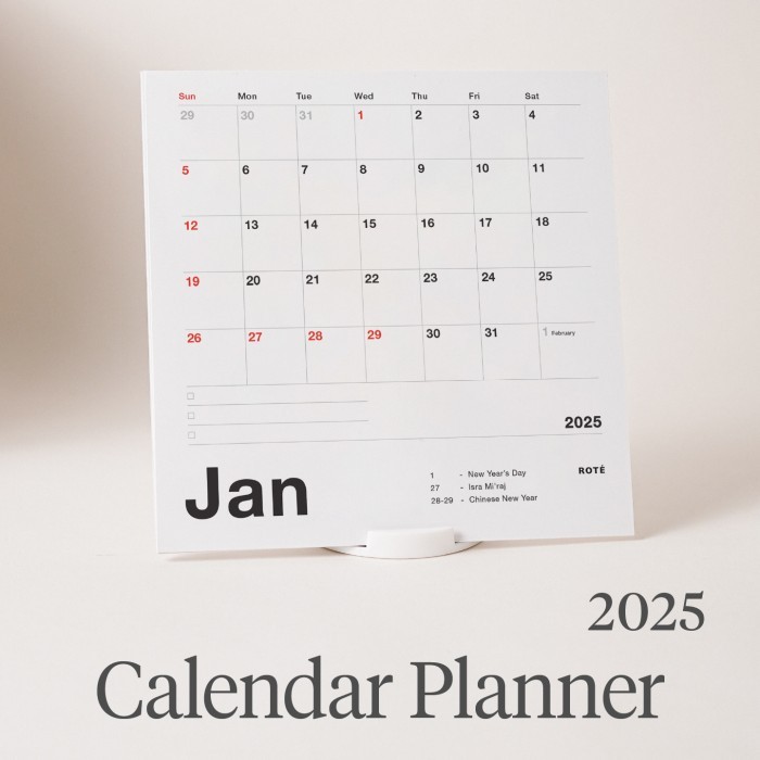 

TERLARIS! Kalender meja 2025 aesthetic kalender duduk desk calendar planner