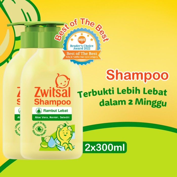 

MURAH Zwitsal Baby Bath Shampoo Natural Aloe Vera Kemiri Seledri 300ml isi 2