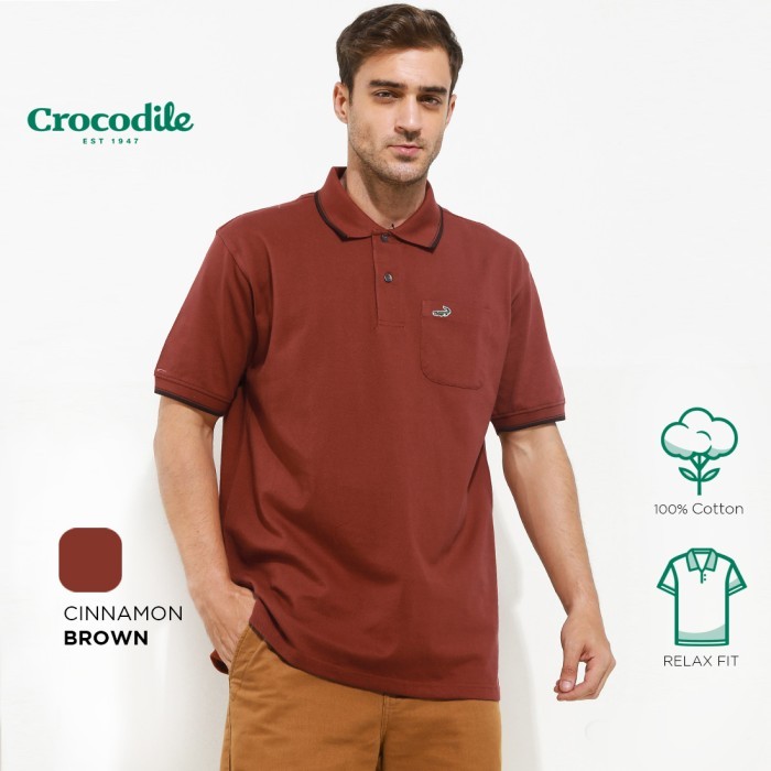 

GRATIS ONGKIR Crocodile CRCOLE Cinnamon - Kaos Polo Pria Original - Katun