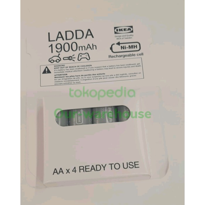 

SALE LADA Baterai isi ulang, Rechargeable Battery AA 1900mAh isi 4 pcs