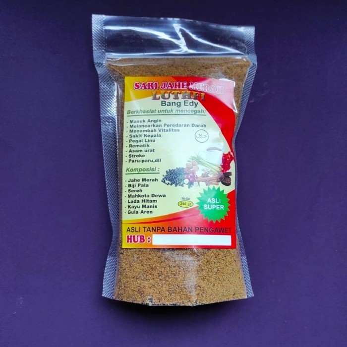 

BOOM SALE Sari Jahe Merah Luthfi Bang Edy - Minuman Herbal - 250 Gram
