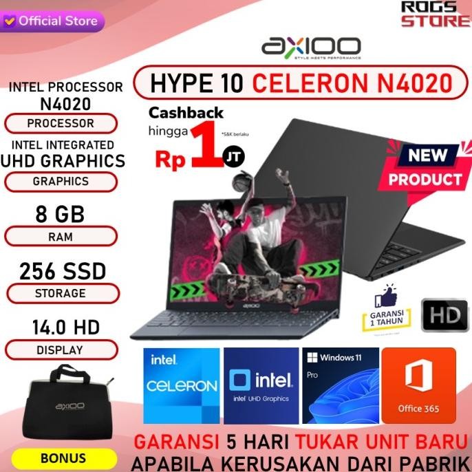 Axioo Mybook 14E N4000 4Gb 256Gb 14.0Hd Gry