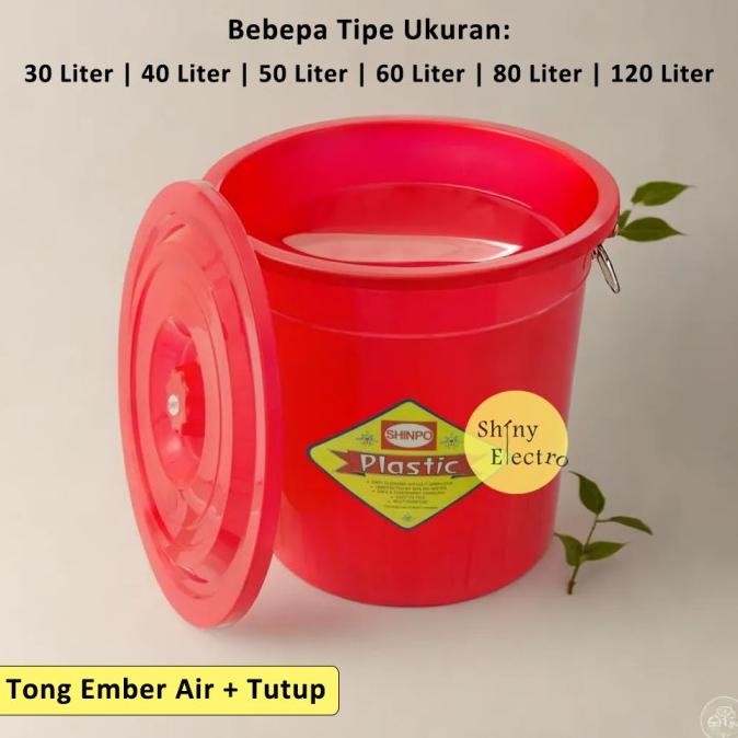 Terbaru Ember Tutup Kecil Sedang Besar Jumbo Plastik Kamar Mandi - Ukuran 30 Liter / 40 Ltr / 50 L /