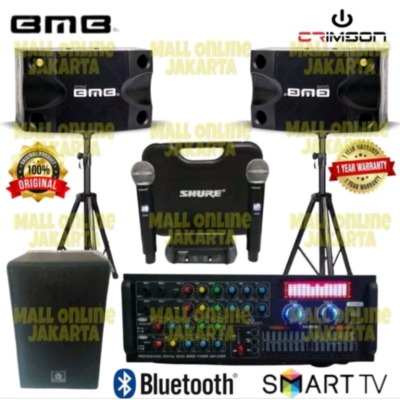Paket Karaoke Bmb 10 inch Subwoofer aktif 12 inch sound system rumah