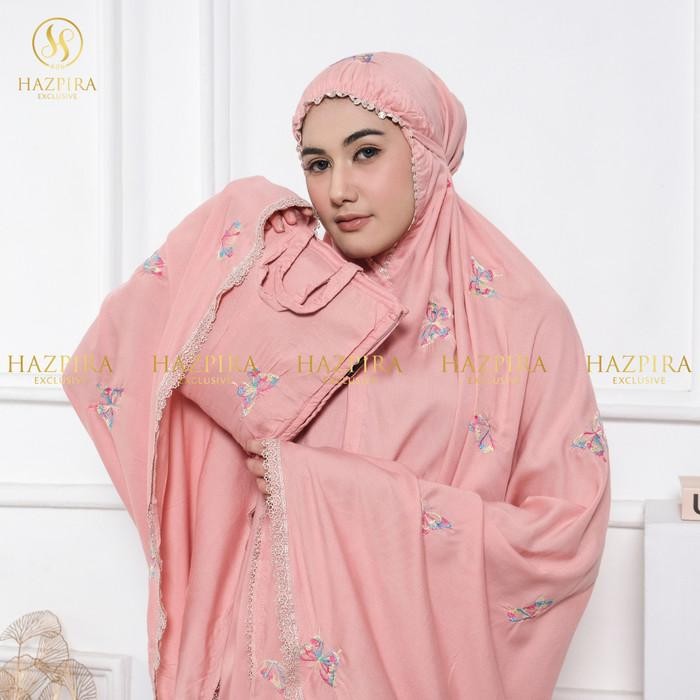 HAZPIRA - MUKENA DEWASA KATUN RAYON BORDIR BUTTERPLY KUPU-KUPU JUMBO lembut premium