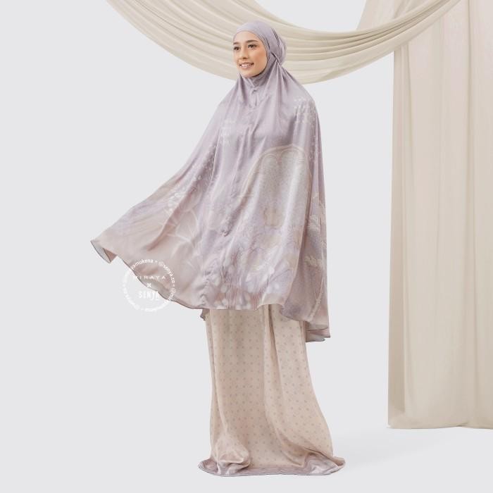 Mukena Travel Printing Miraya x Senya Talavera Periwinkle lembut premium