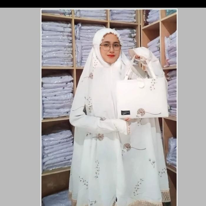 Mukena potongan berlengan putih Mukena ihrom Mukena putih dewasa lembut premium