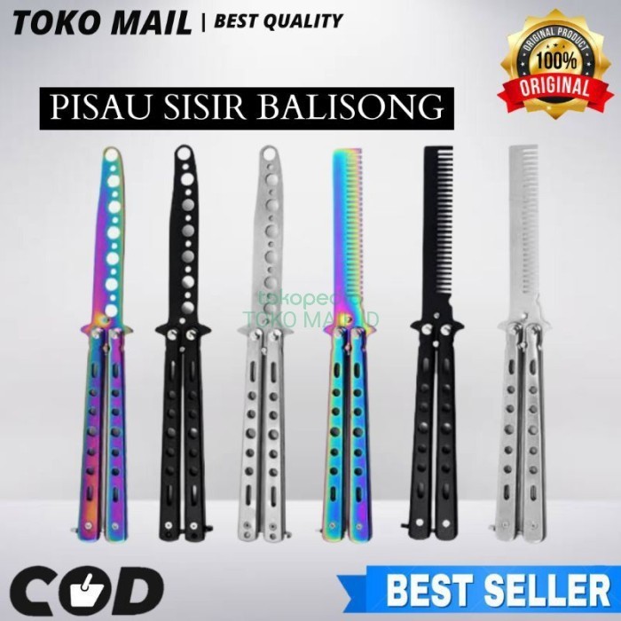 TERLARIS Sisir Lipat Blisong Pisau Tumpul Untuk Latihan Balisong Sisir Cs Go