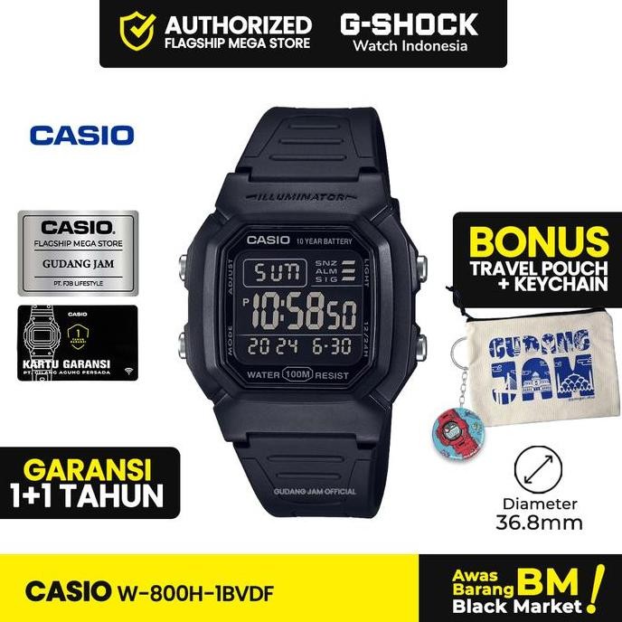 Casio W-800H-1Bvdf | Jam Tangan Pria Cowok | Digital | Anti Air | Original | Casio Watches | W 800H 