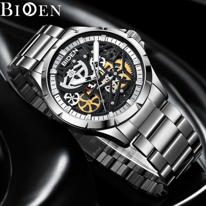 Biden Jam Tangan Pria Olahraga Militetampilan Tanggal Chronograph Jam