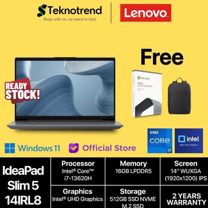 Lenovo Ideapad Slim 5 5I 14Irl8 Core I7-13620H 16Gb 512Gb Ssd Ips