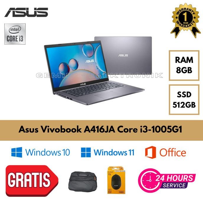 Asus Vivobook A416Ja Core I3-1005G1 - 4Gb 256Gb Ssd - Fhd - Backlit