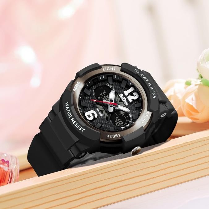 Biden Jam Tangan Wanita Asli Olahraga Digital&Analog Tali Silikon Jam