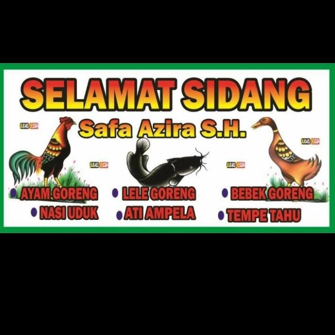 || PROMO  ~`~ banner / spanduk ulang tahun /sidang / wisuda design pecel lele ||~~~