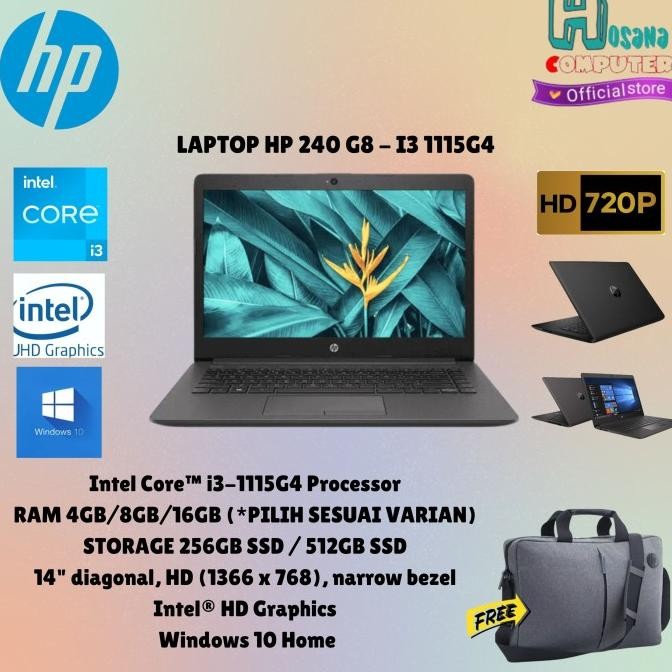 Laptop Hp 240 G8 - I3 1115G4 8Gb 256/512Ssd Win10