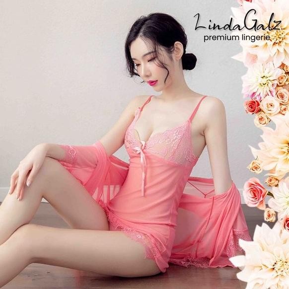 KLO Lingerie Big Size Jumbo Baju Tidur Wanita Sexy Kimono  g string 3 in 1