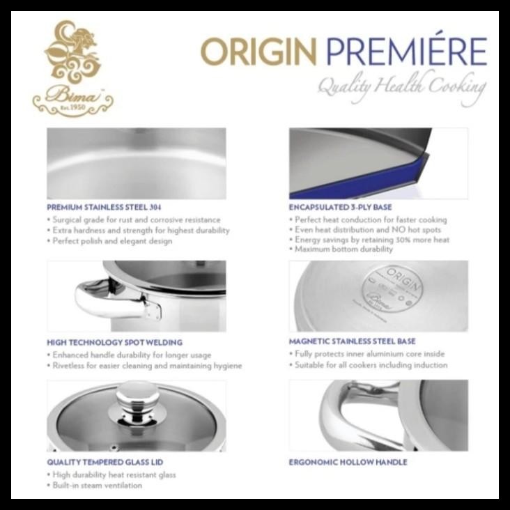 terbaru  sauce pot bima origin premiere /panci stainless sus 304 ready