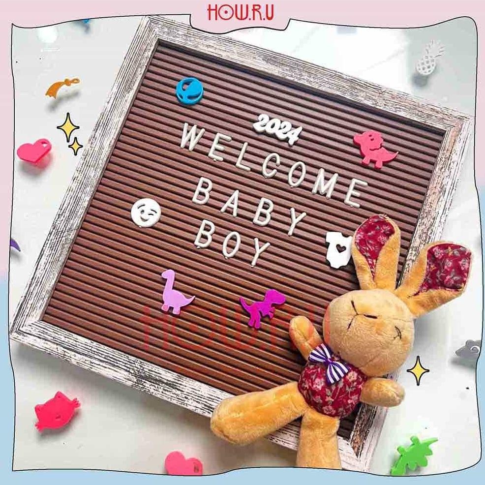 

COD HOW.R.U GROSIR | Letter Board 30x30 cm Papan Nama Baby Newborn Viral sudah termasuk Huruf an-45
