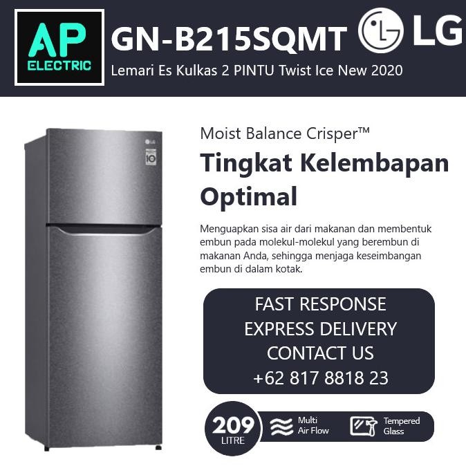 Lg Gn-B215Sqmt Lemari Es Kulkas 2 Pintu Gnb215Sqmt Twist Ice New 2020