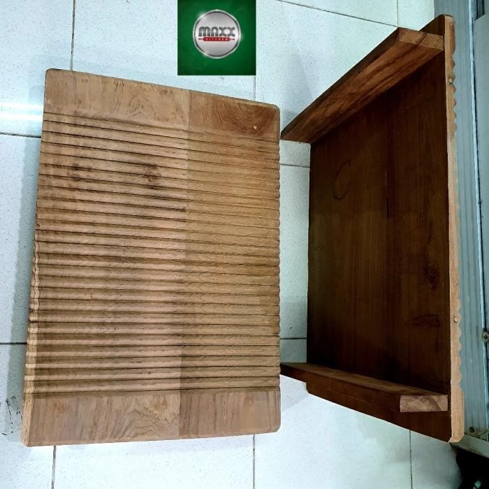 PAPAN CUCI BAJU / PAPAN GILASAN BAJU KAYU JATI 50X34
