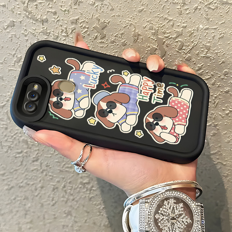 Casing Hp OPPO A7 OPPO A5s OPPO A12 OPPO A12S A11k Case anjing kecil memakai kacamata hitam kasingg 
