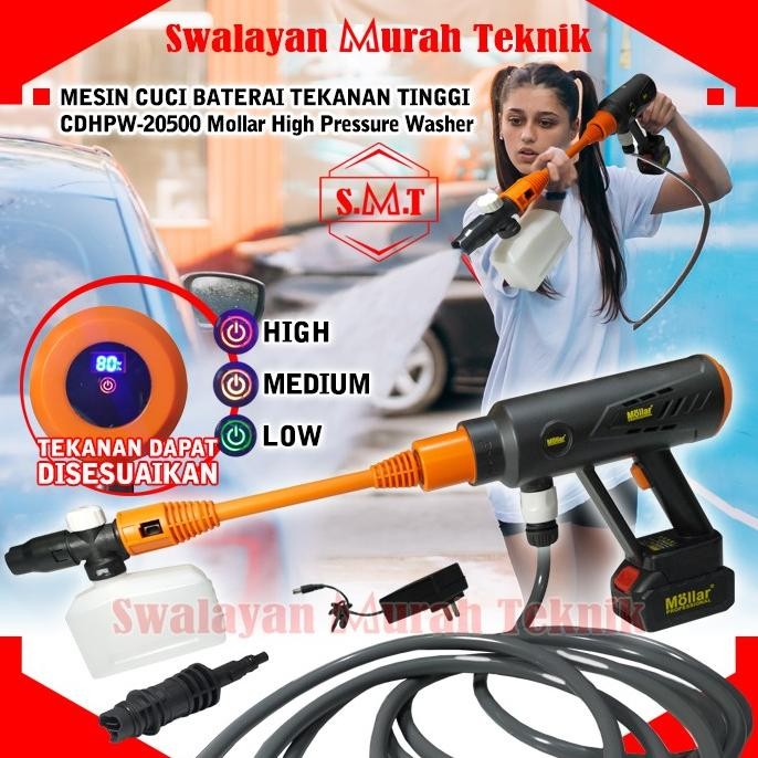 Mollar Cdhpw-20500 Jet Cleaner Cordless Digital Steam Pressure Baterai