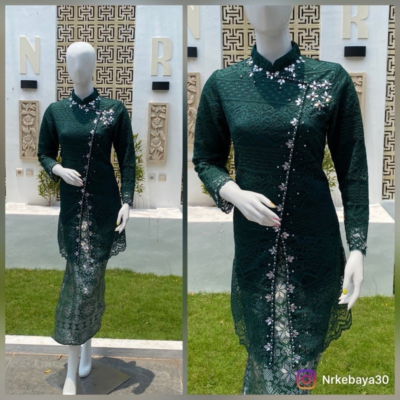 Setelan Tunik Panjang Sanghai//seragam pesta kebaya brokat//kebaya mewah//kebaya wisuda modern// |oo