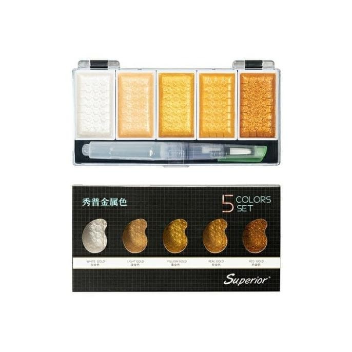 

superior metallic watercolor 5clr with water brush