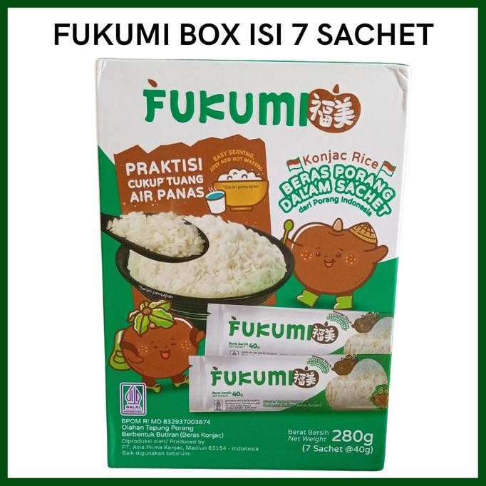 

BARANG TERLARIS FUKUMI NASI INSTAN / BERAS PORANG BOX (ISI 7 SACHET)