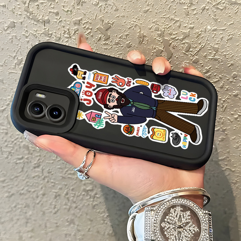 Casing Hp Untuk VIVO Y15S Y15A Y01 Case Casing pola Happy Grandpa Kasing HP Softcase Silikon Kasing 