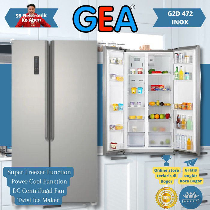 KULKAS GEA G2D-472 inox 2 PINTU