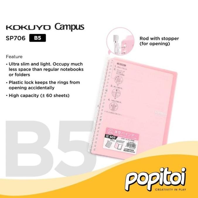 

Kokuyo Campus Smart Ring Loose Leaf Binder B5 Folder High Capacity