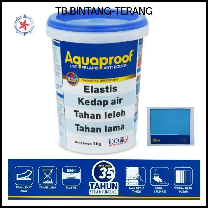 Aquaproof Warna Biru 1 Kg Cat Pelapis Waterproof Anti Bocor Rembes