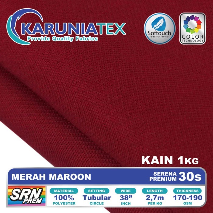 

Kain Serena 30s Kiloan Merah Maroon Kain Kaos Karunia Textile