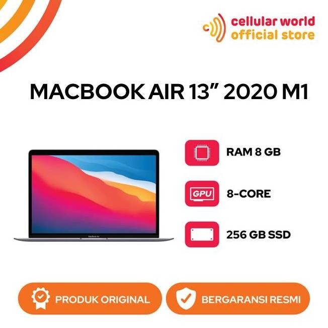 Macbook Air M1 2020 (Gpu 7-Core) 8/256Gb Garansi Resmi Indonesia