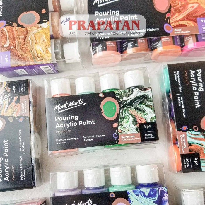 

Cat Akrilik Mont Marte Pouring Set 4x60ml | Pouring Acrylic Set