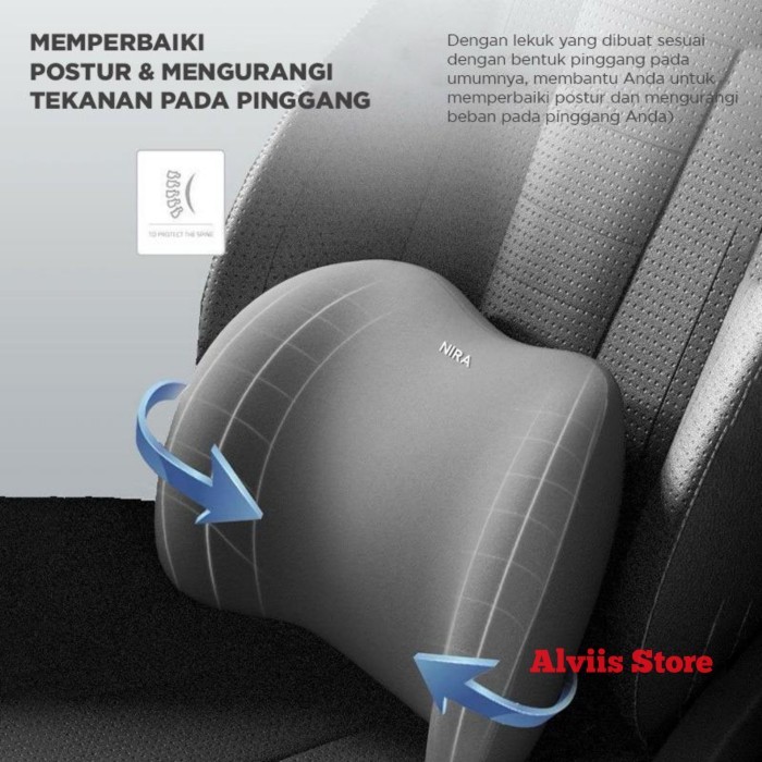 Bantal Leher dan Bantal Pinggang Mobil / Kursi Kerja / Kursi Gaming / Head Pillow / Waist Pillow