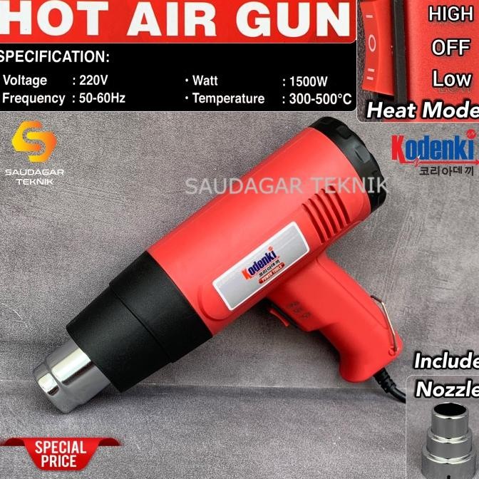 HOT GUN Hot Gun Kodenki Blower Heat Gun Mesin Pemanas Plastik Srink Dll
