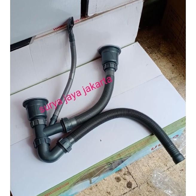 Pipa pembuangan kitchen sink 2 lubang / Pipa kitchen sink 2 lubang