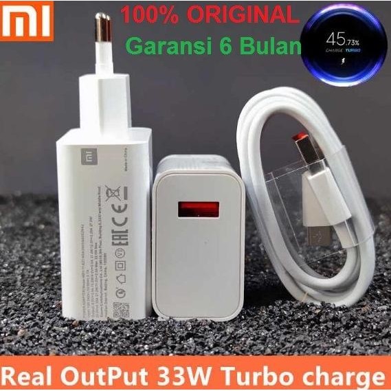 Charger 33W Turbo Charge Poco X3 / X3 Nfc Fast Original Xiaomi +Cable