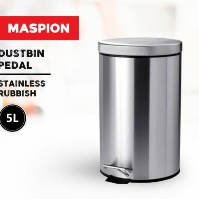 Tempat Sampah Injak Stainless/Tong Sampah Injak/Maspion Dustbin Pedal