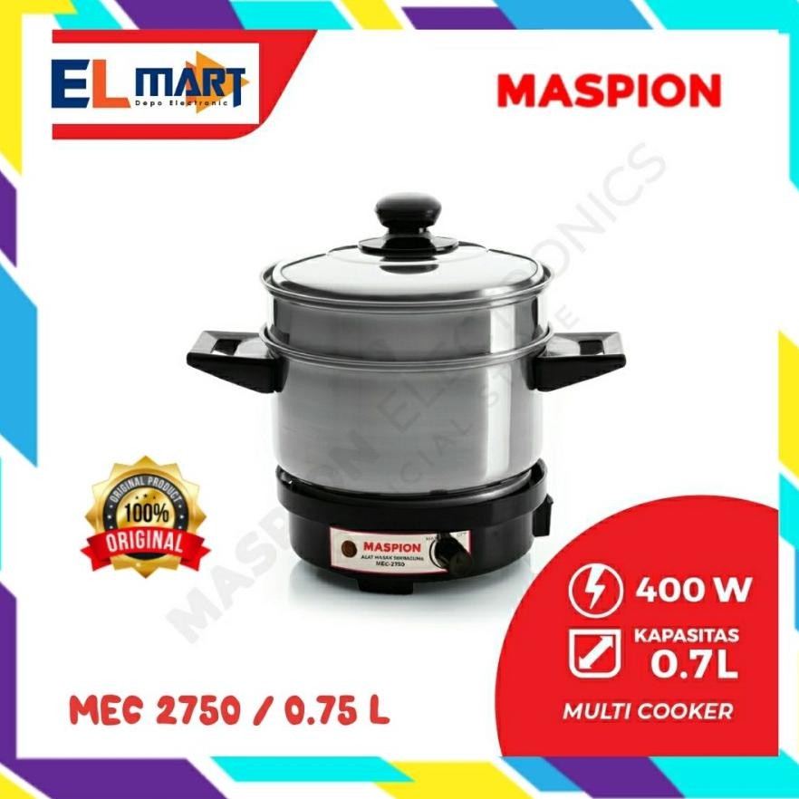 al Panci Mug Listrik Maspion Multi Cooker MEC 2750 - MEC2750 0,7 Liter Kukusan Pengukus Steamer Elek