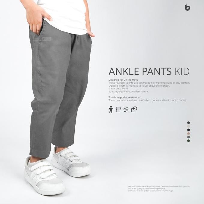 (Xl-Xxl) Ankle Pants Kids Bunayya Clothing Celana Sirwal Anak Stretch