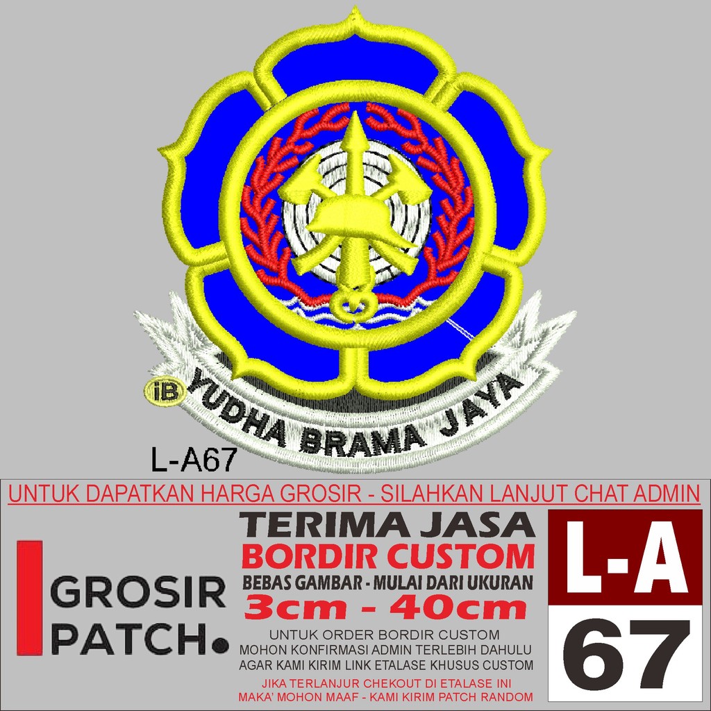 PATCH BORDIR LOGO L-A67 YUDHA BRAMA JAYA - GROSIRPATCH REVIEW/TESTINMONI