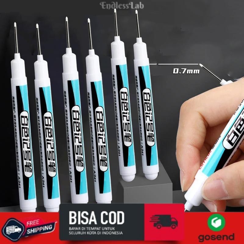 

Spidol Permanen Waterproof Long Nib Marker 0.7mm 10 PCS - A241