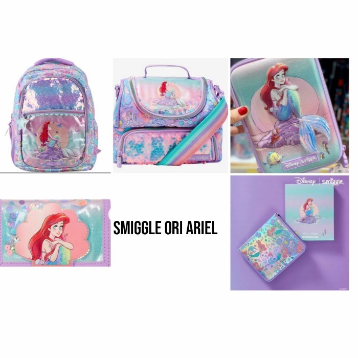 Smiggle Ori Ariel Backpack, lunch bag, stationery, wallet, pencil case