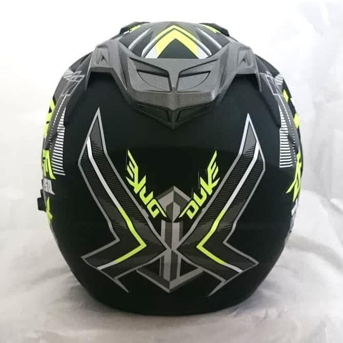 Goodseller| Helm 2 kaca Black doff Yellow Duke DMN