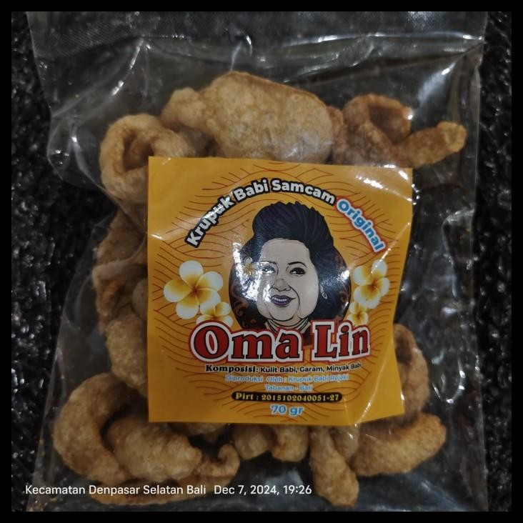 

terbaru !!! kerupuk samcam babi oma lin 70gram ready