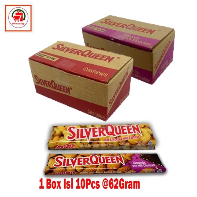 

Silverqueen Almond Cashew Milk Chocolate 1 Box Isi 10Pcs 620Gram AS85