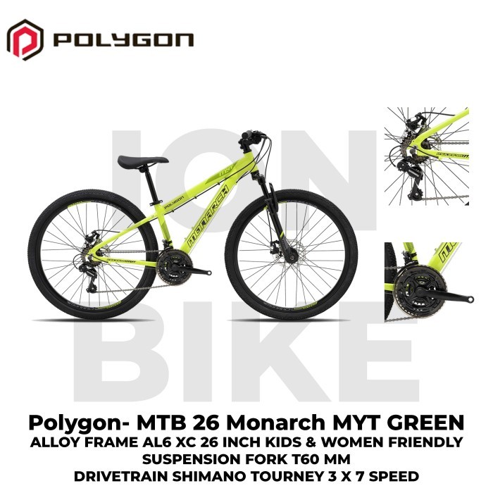 Sepeda Mtb 26 Polygon Monarch Myt Alloy Frame 7 Speed Terbaru Mjr